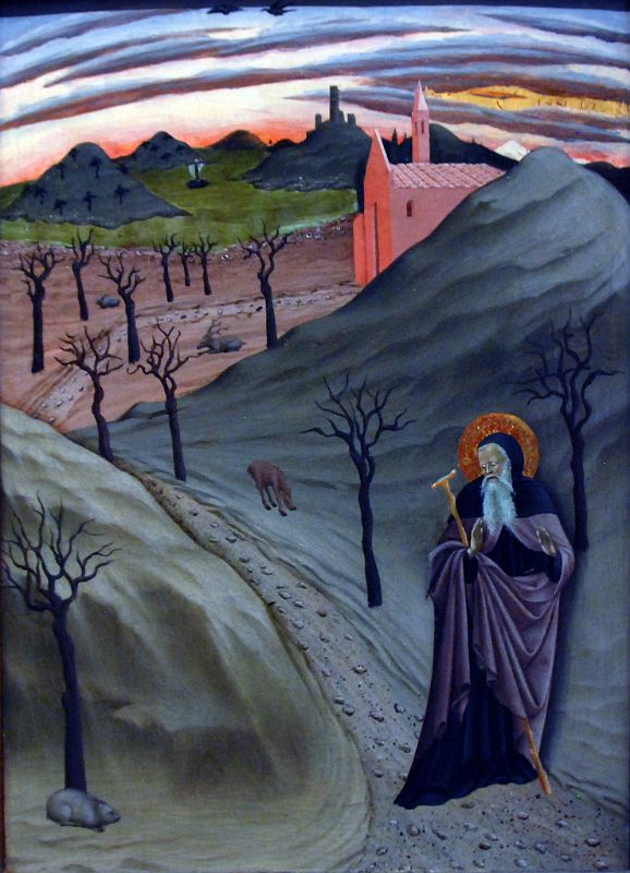 26A Saint Anthony the Abbot in the Wilderness - Osservanza Master 1435 - Robert Lehman Collection New York Metropolitan Museum Of Art